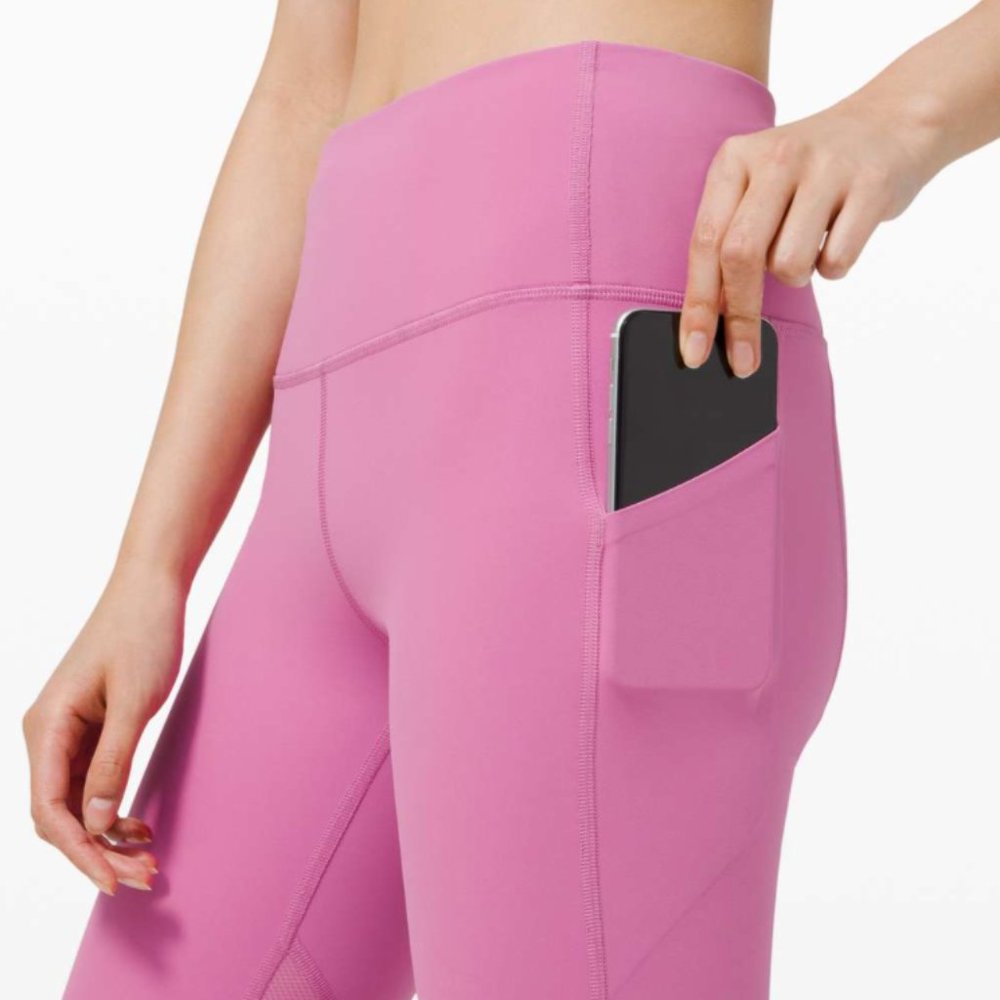 Lululemon Hi Rise Pace Rival Crop Magenta Pink